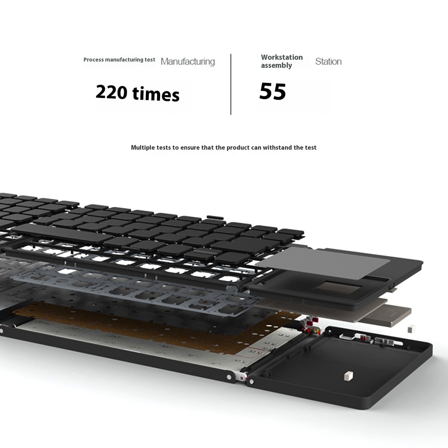 Mini Tri-fold Bluetooth Keyboard Portable Thin
