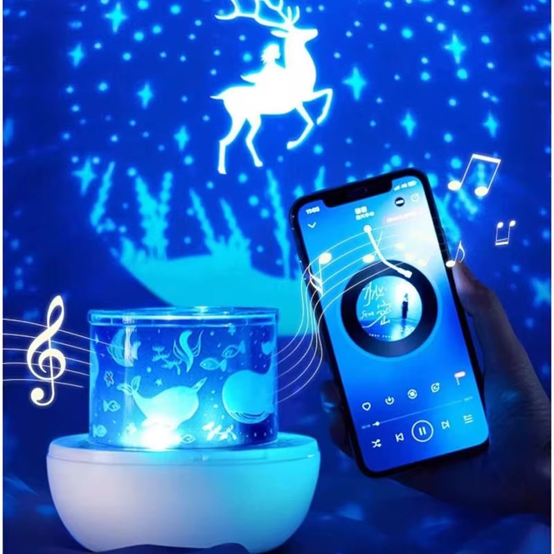 Rotate Projection Mood Night Light with Music Box Dinosaur Egg 21 Films USB Projector Nightlight for Kids Xmas Gifts