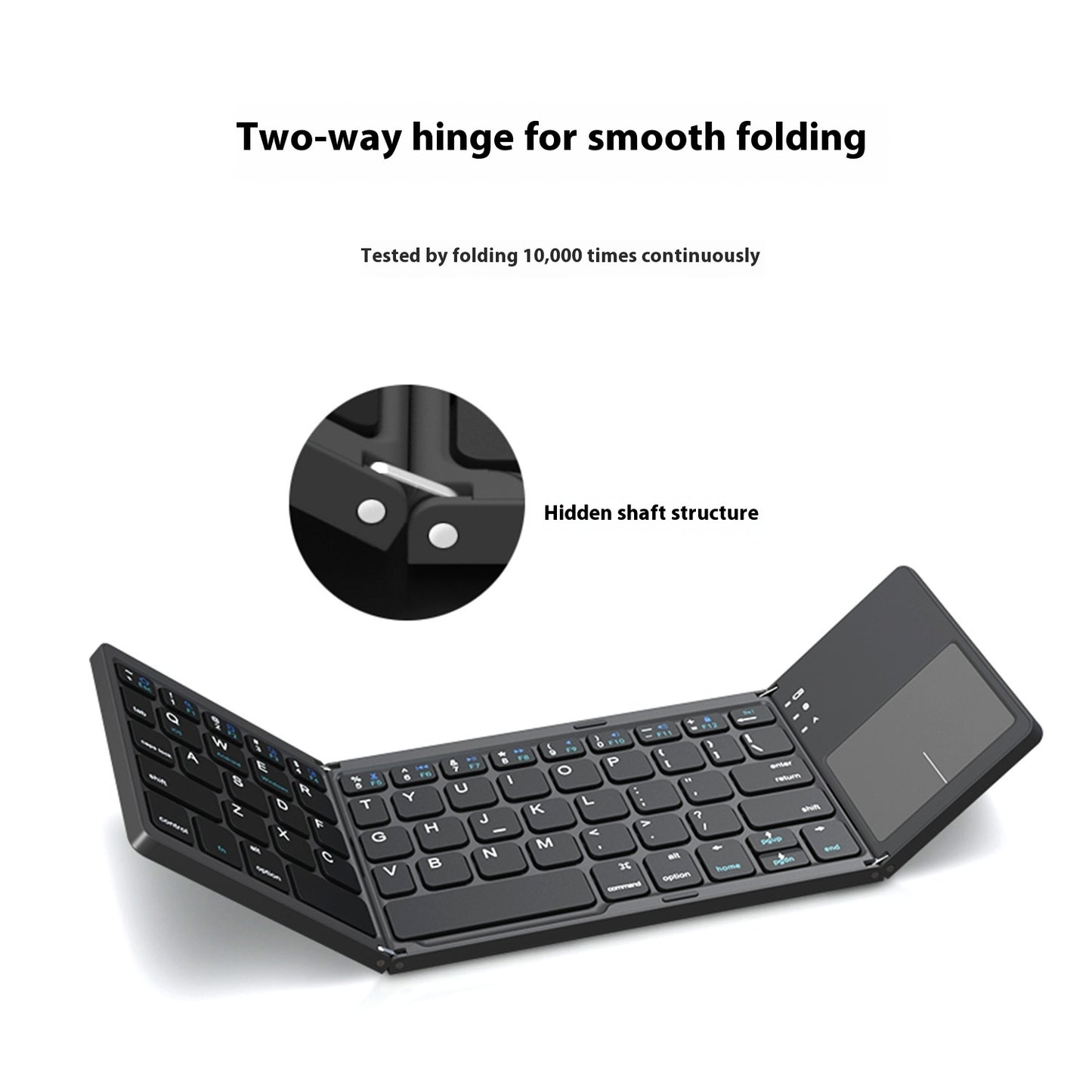 Mini Tri-fold Bluetooth Keyboard Portable Thin