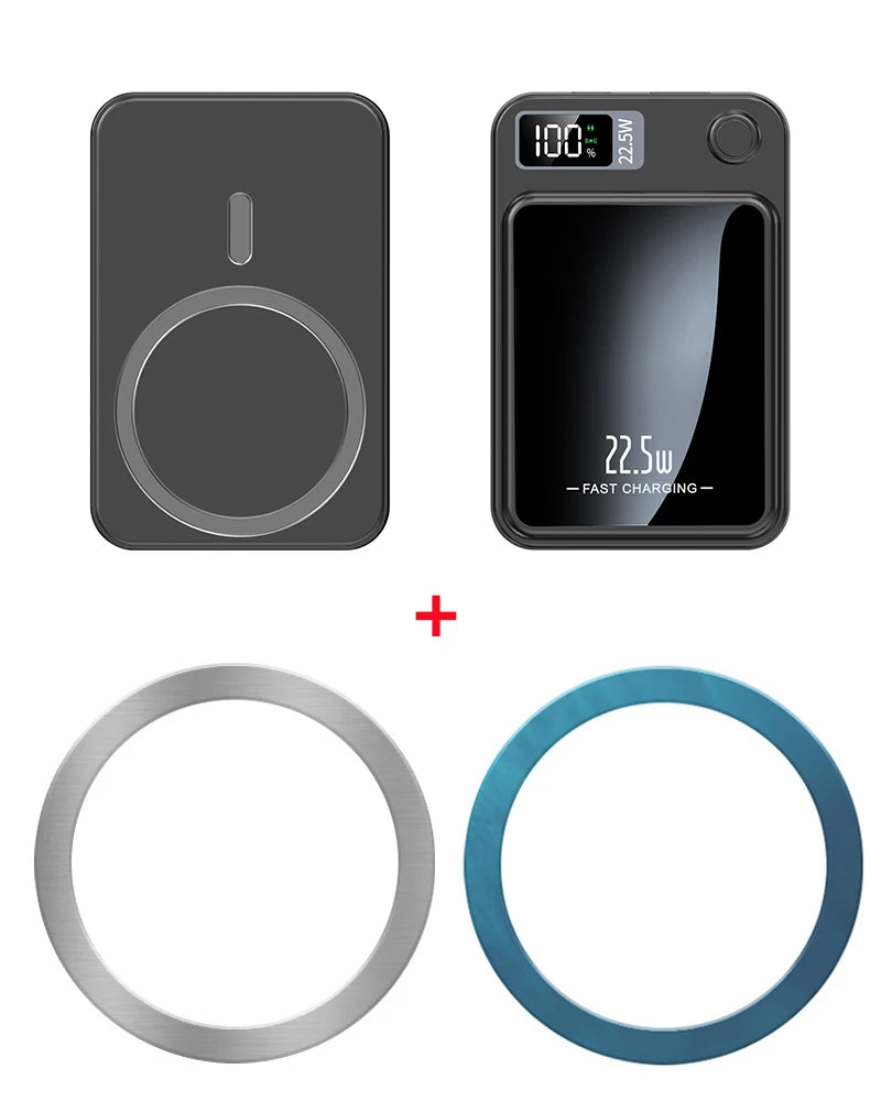 10000Mah Portable Magnetic Power Bank PD20W Wireless Fast Charging for Magsafe Battery Pack for Iphone Xiaomi Huawei Samsung Etc