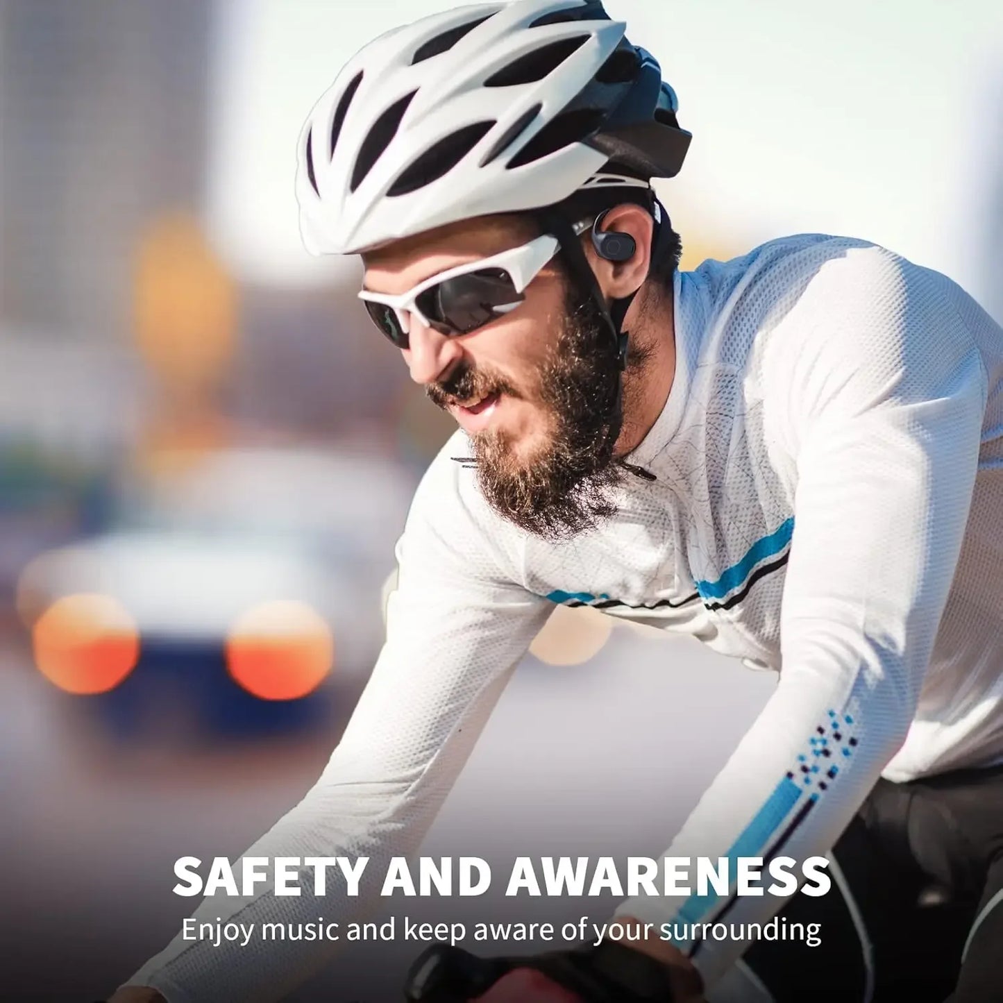 Open Ear Headphones Bluetooth 6.0 Wireless Sports Earbuds with Digital Display 40 Hours Playtime Ear Buds for Traveling