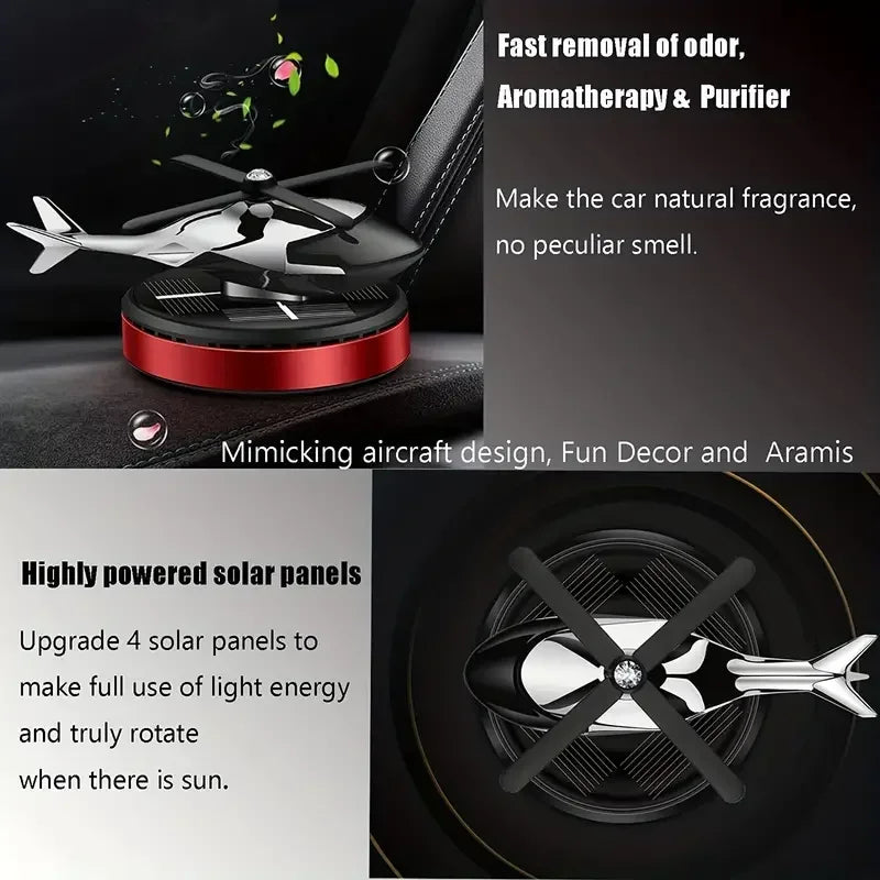 Helicopter Styling Solar Car Air Freshenerdecorative Aromatherapy Car Interior Accessories Propeller Rotary Perfume Diffuser
