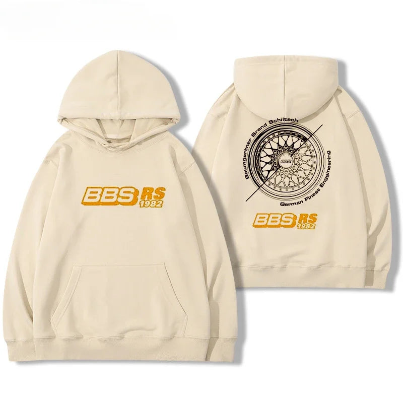 2024Bbs Wheel Printed Hoodie Men'S and Women'S Car Modification Culture Four Seasons All Loose Casual Jacket Breathable Light