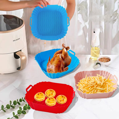 Silicone Air Fryer Baking Tray Square Fried Potholder