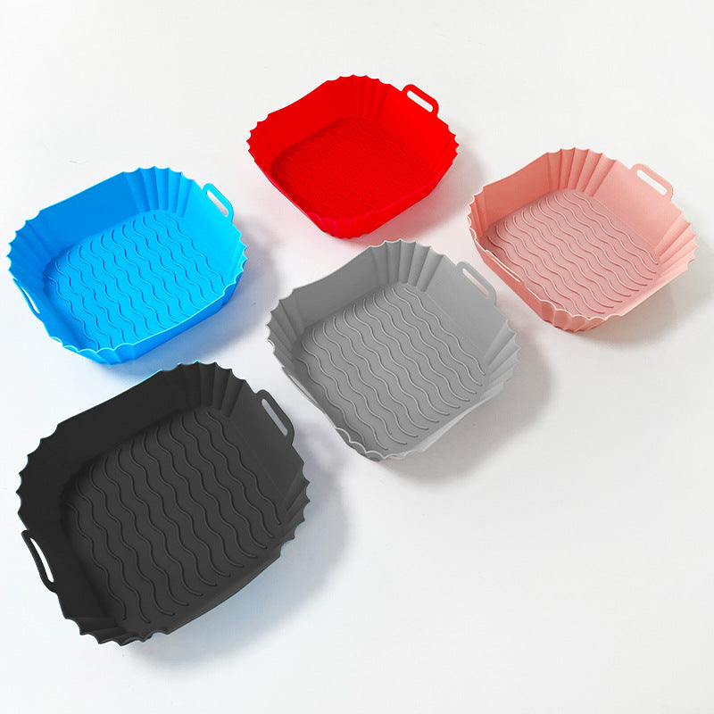 Silicone Air Fryer Baking Tray Square Fried Potholder
