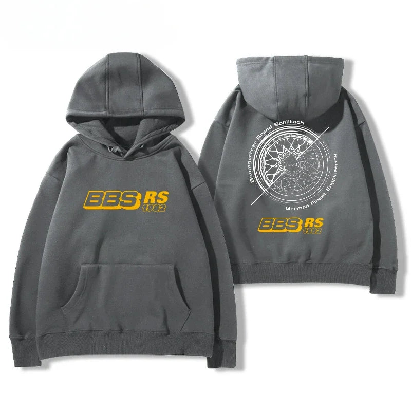 2024Bbs Wheel Printed Hoodie Men'S and Women'S Car Modification Culture Four Seasons All Loose Casual Jacket Breathable Light