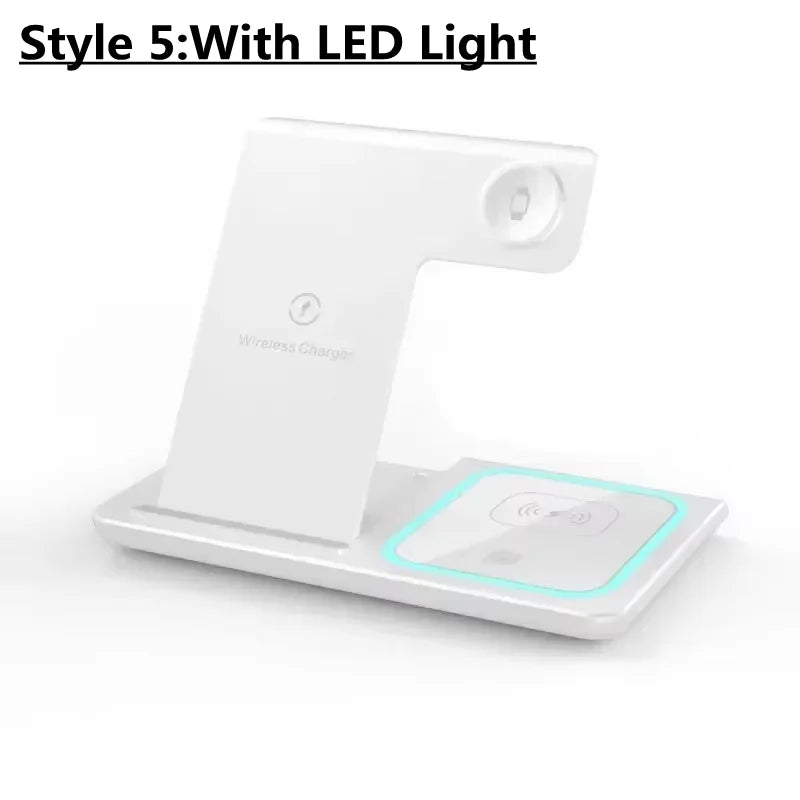 300W Fast Wireless Charger Stand Pad Foldable Fast Charging Station Dock for Iphone 16 15 14 13 12 Pro Max Apple Watch Airpods