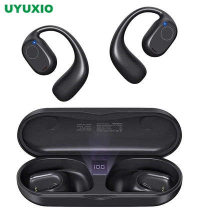 Open Ear Headphones Bluetooth 6.0 Wireless Sports Earbuds with Digital Display 40 Hours Playtime Ear Buds for Traveling