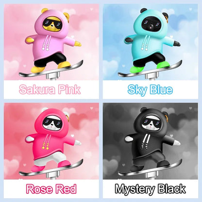 Car Automatic Sliding Skateboard Bear Alloy Cute Cartoon Scooter Center Console Ornaments Creative Car Decoration Accessories