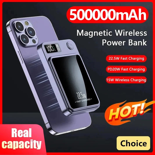 Magnetic Wireless Power Bank 50000Mah 22.5W Fast Charging External Battery Charger for Huawei Samsung Iphone 12 PD 20W Powerbank