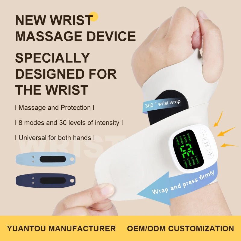 Electric Cordless Wrist Massager USB Rechargeable Vibration Relieves Tenosynovitis Massager for Carpal Tunnel Fatigue Relief