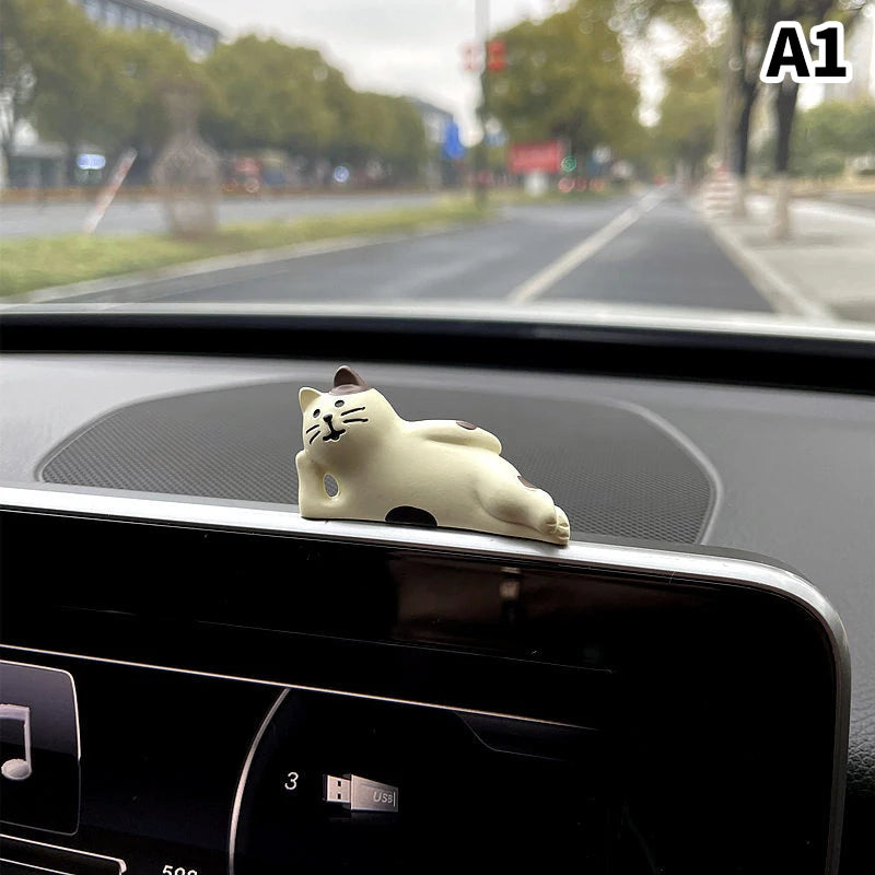 2024 Cute Car Accessories Interior Creative Lazy Cat Car Center Console Ornaments Accessories Kawaii Car Accessories Funny
