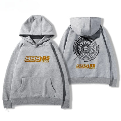 2024Bbs Wheel Printed Hoodie Men'S and Women'S Car Modification Culture Four Seasons All Loose Casual Jacket Breathable Light