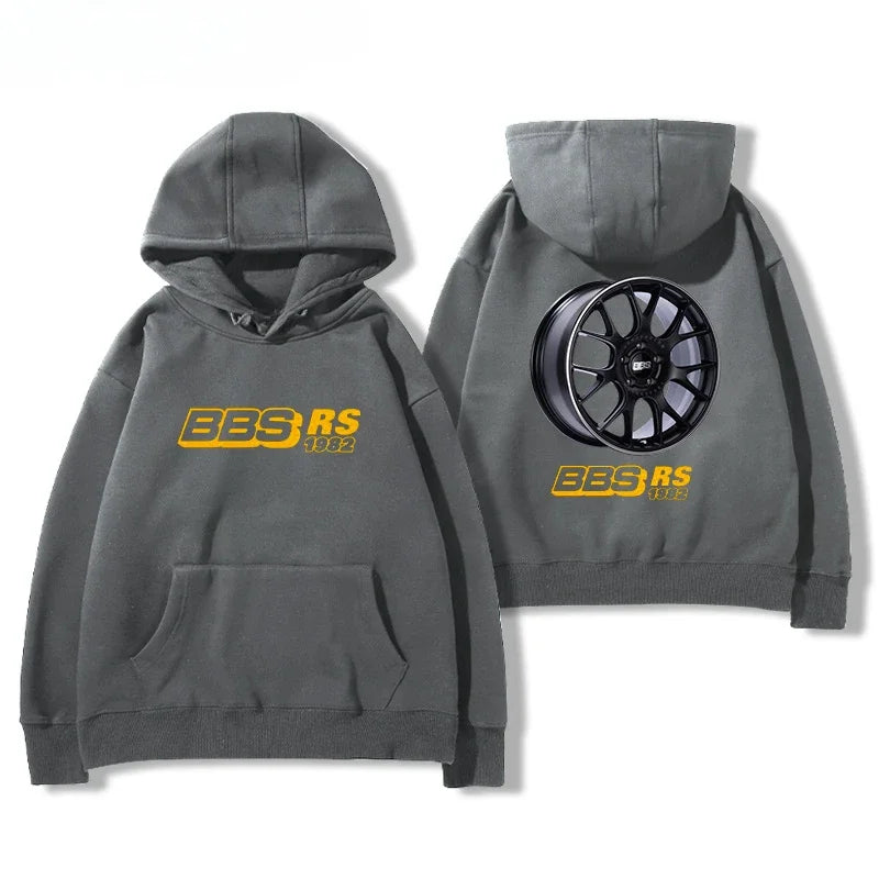 2024Bbs Wheel Printed Hoodie Men'S and Women'S Car Modification Culture Four Seasons All Loose Casual Jacket Breathable Light