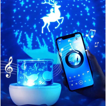Rotate Projection Mood Night Light with Music Box Dinosaur Egg 21 Films USB Projector Nightlight for Kids Xmas Gifts
