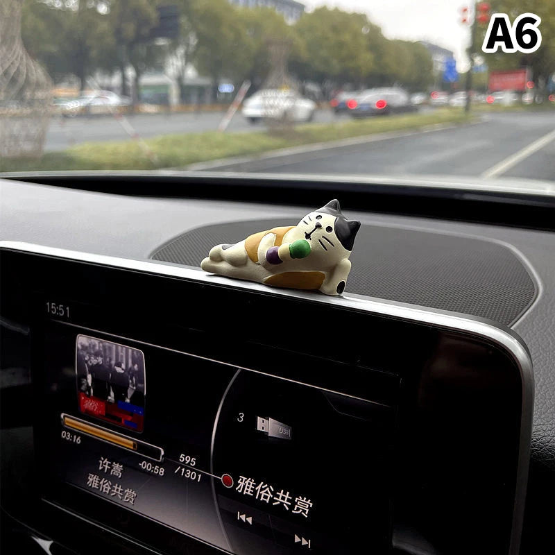 2024 Cute Car Accessories Interior Creative Lazy Cat Car Center Console Ornaments Accessories Kawaii Car Accessories Funny