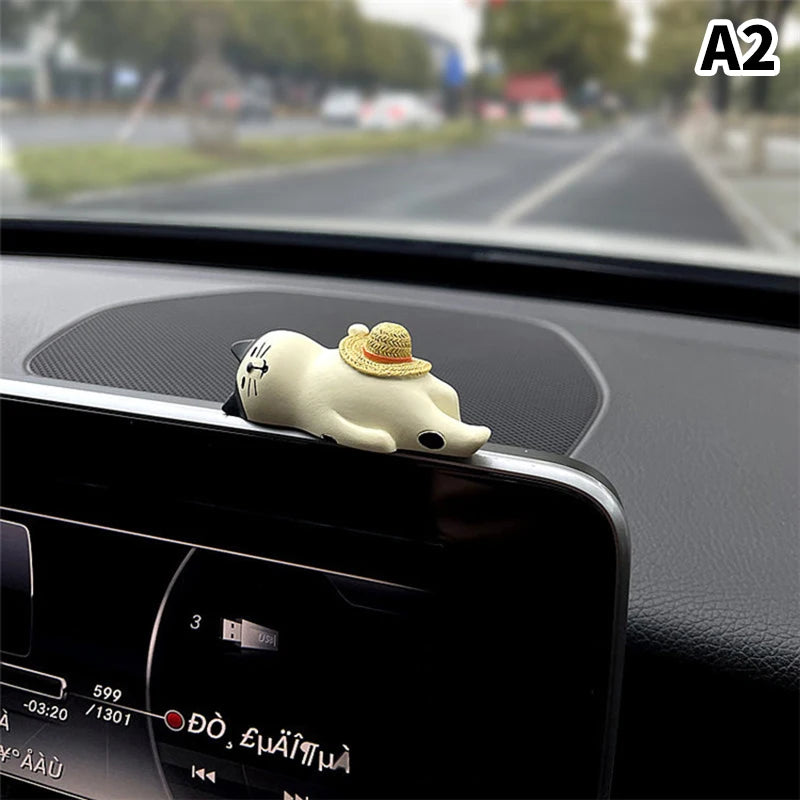 2024 Cute Car Accessories Interior Creative Lazy Cat Car Center Console Ornaments Accessories Kawaii Car Accessories Funny