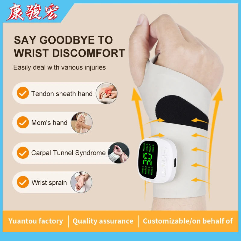 Electric Cordless Wrist Massager USB Rechargeable Vibration Relieves Tenosynovitis Massager for Carpal Tunnel Fatigue Relief