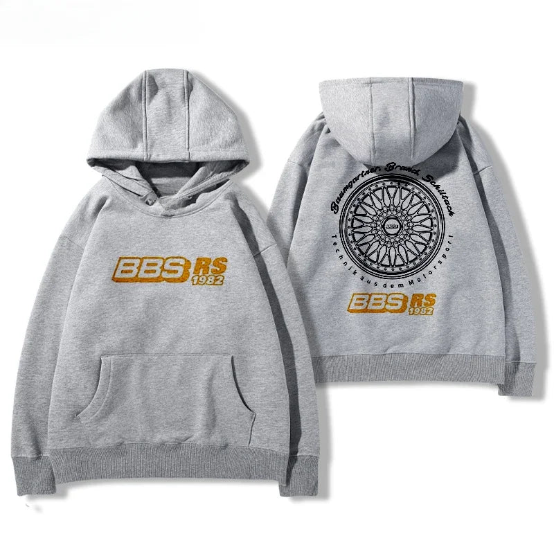 2024Bbs Wheel Printed Hoodie Men'S and Women'S Car Modification Culture Four Seasons All Loose Casual Jacket Breathable Light