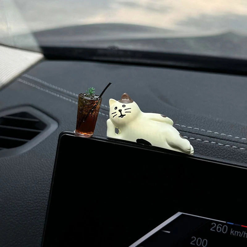 2024 Cute Car Accessories Interior Creative Lazy Cat Car Center Console Ornaments Accessories Kawaii Car Accessories Funny