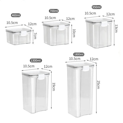 Sealed Jars Kitchen Grain Storage Organizer Large Tank Plastic Moisture-Proof Storage Box Household Seasoning Jars Set