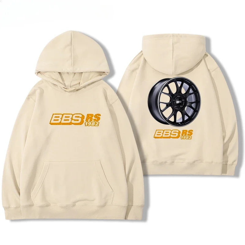 2024Bbs Wheel Printed Hoodie Men'S and Women'S Car Modification Culture Four Seasons All Loose Casual Jacket Breathable Light