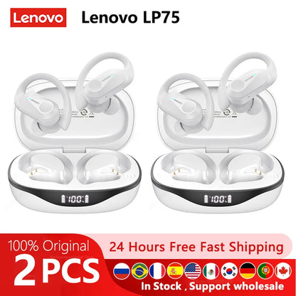 LP75 Ture Wireless Headphones TWS Bluetooth 5.3 Noise Reduction Sports Ear Hook Hifi Stereo Waterproof Gaming Earphones