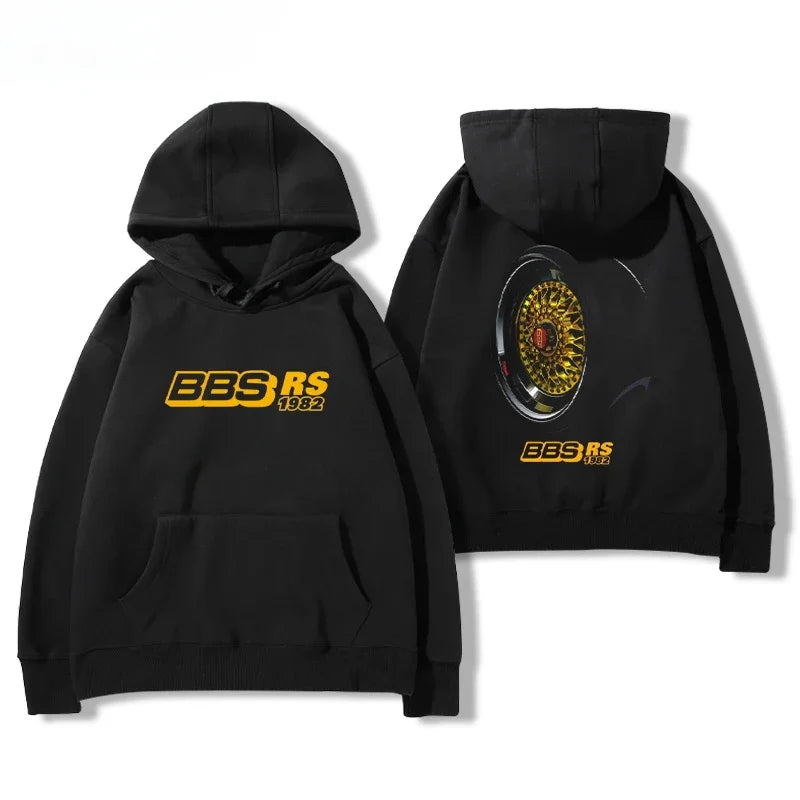 2024Bbs Wheel Printed Hoodie Men'S and Women'S Car Modification Culture Four Seasons All Loose Casual Jacket Breathable Light