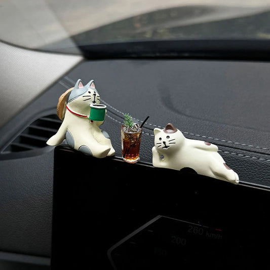 2024 Cute Car Accessories Interior Creative Lazy Cat Car Center Console Ornaments Accessories Kawaii Car Accessories Funny