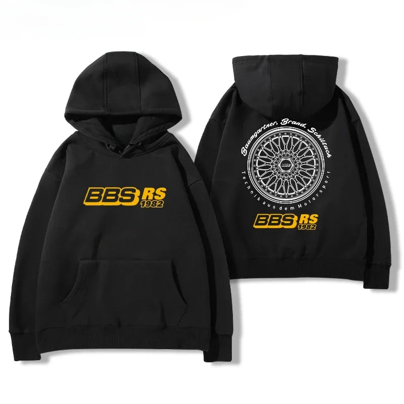 2024Bbs Wheel Printed Hoodie Men'S and Women'S Car Modification Culture Four Seasons All Loose Casual Jacket Breathable Light