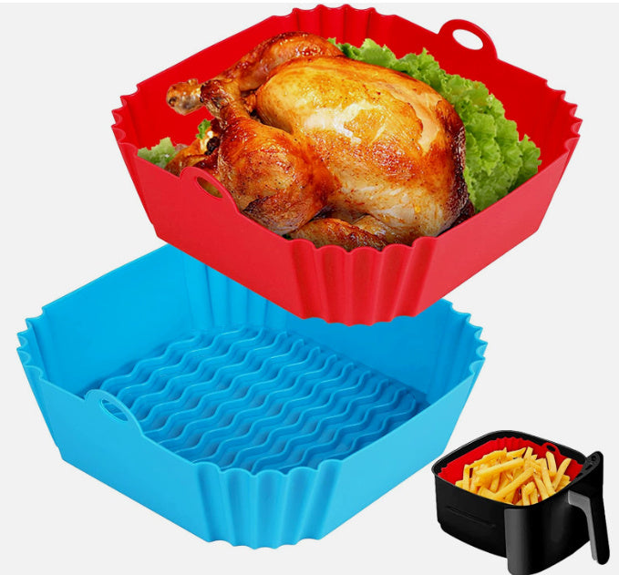 Silicone Air Fryer Baking Tray Square Fried Potholder