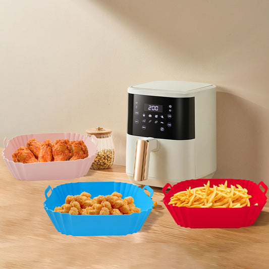 Silicone Air Fryer Baking Tray Square Fried Potholder